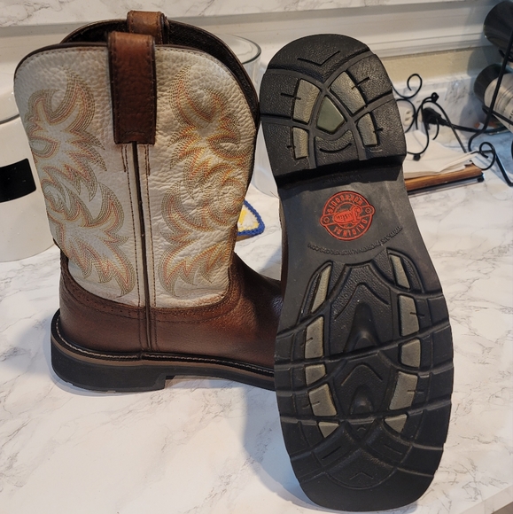 Justin Steel Toe Cowboy Boots 13D - Picture 4 of 6